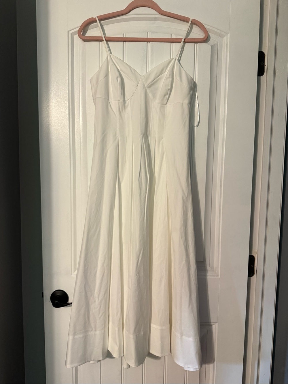 White House Black Market White Corset Poplin Midi Dress